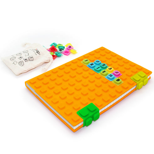 Personalized Notebook WAFF Soft silicone cover (5.5" x 8.25") 190 Lined Pages Orange