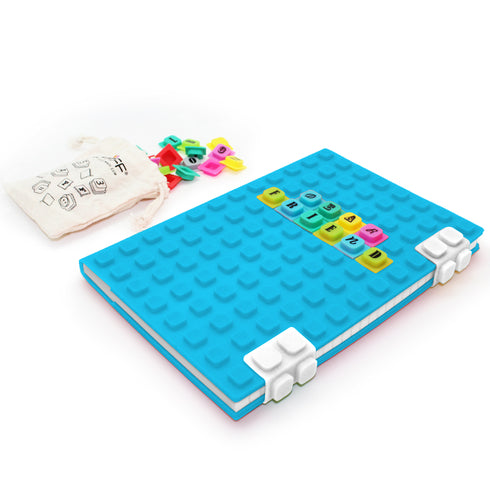 Personalized Notebook WAFF Soft silicone cover (5.5" x 8.25") 190 Lined Pages Aqua