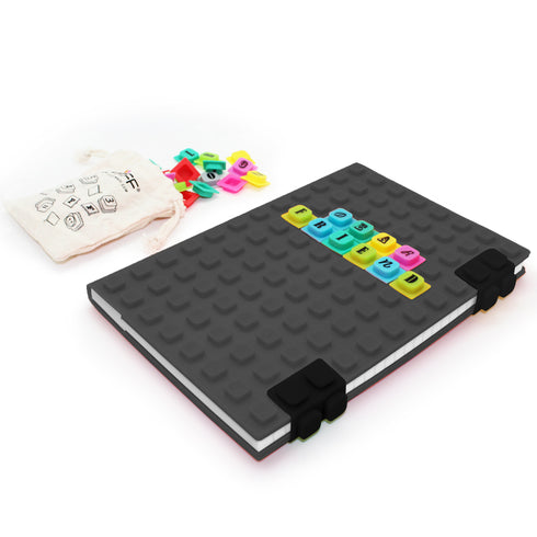 Personalized Notebook WAFF Soft silicone cover (5.5" x 8.25") 190 Lined Pages Grey