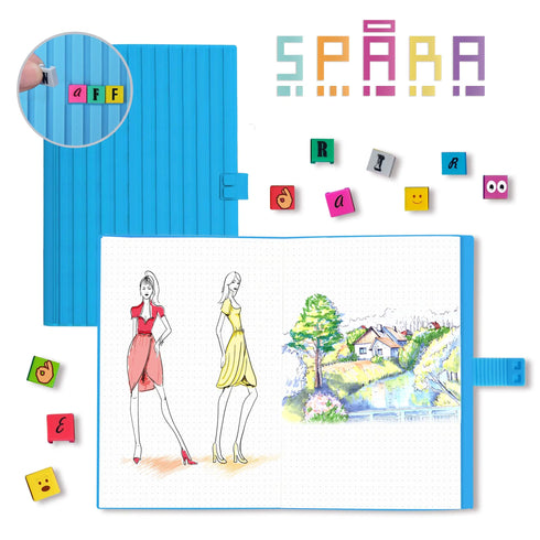 Personalized Notebook WAFF Soft silicone cover (5.75" x 8.25") 200 Dotted Pages Aqua