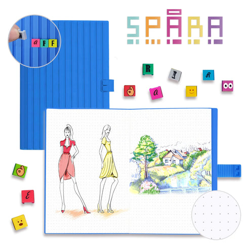 Personalized Notebook WAFF Soft silicone cover (5.75" x 8.25") 200 Dotted Pages Blue