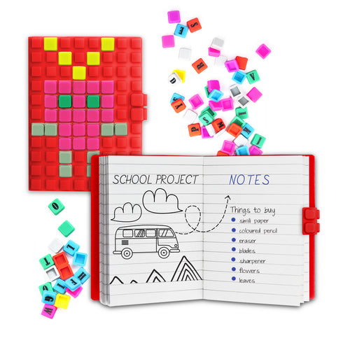 Personalized Notebook WAFF Soft silicone cover (4" x 5.75") 190 Lined Pages Red