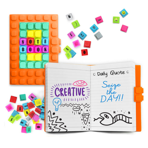 Personalized Notebook WAFF Soft silicone cover (4" x 5.75") 190 Lined Pages Orange