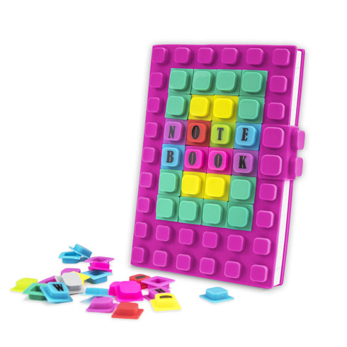 Personalized Notebook WAFF Soft silicone cover (4" x 5.75") 190 Lined Pages Purple