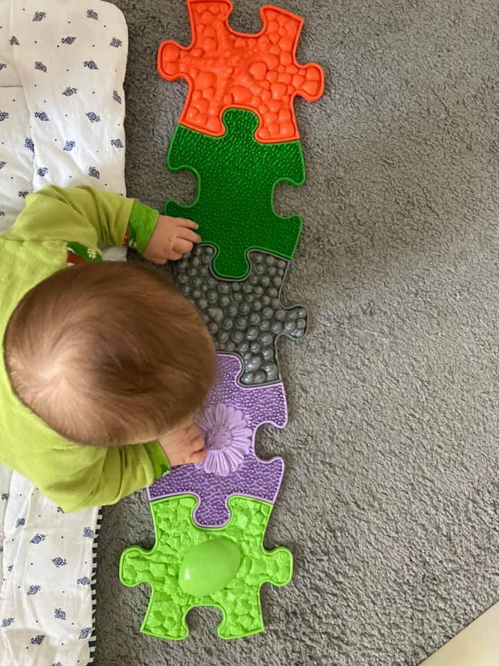 WaffWorld Orthopaedic Play Floor Puzzle MAT- Set of 8 Tiles (3D)